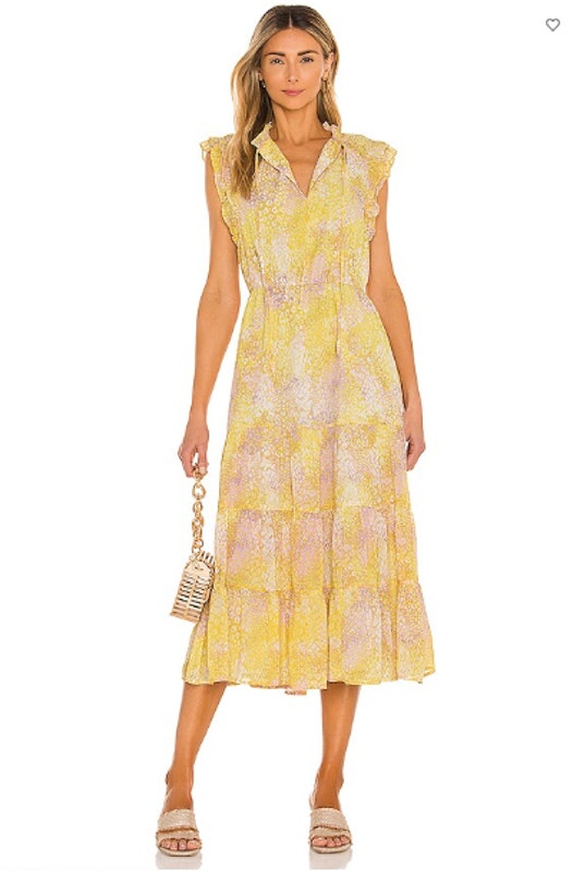 Bb Dakota Dream A Girl Yellow Tiered Midi Dress // M